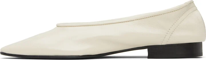 BY FAR Off-White Carré Ballerina Flats - Image 3