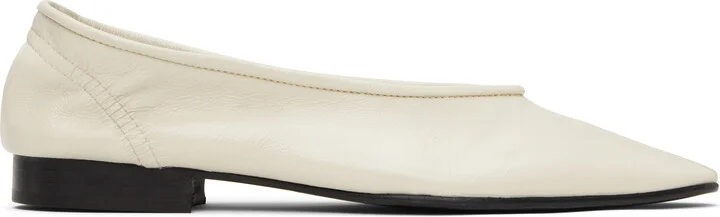 BY FAR Off-White Carré Ballerina Flats