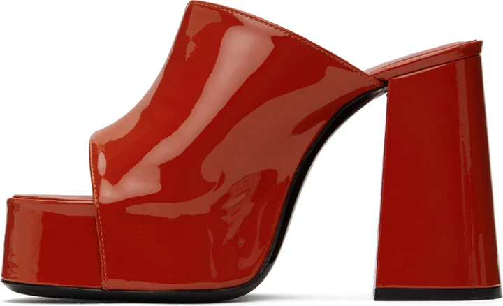 BY FAR Orange Brad Heeled Sandals - Image 3