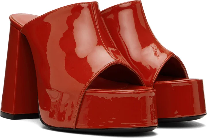 BY FAR Orange Brad Heeled Sandals - Image 4