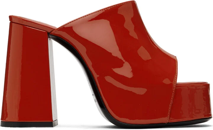 BY FAR Orange Brad Heeled Sandals