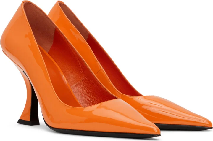 BY FAR Orange Viva Heels - Image 4