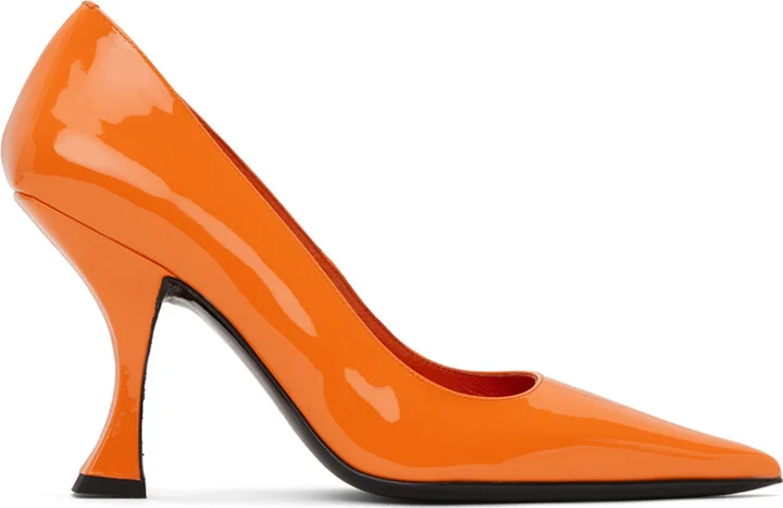 BY FAR Orange Viva Heels