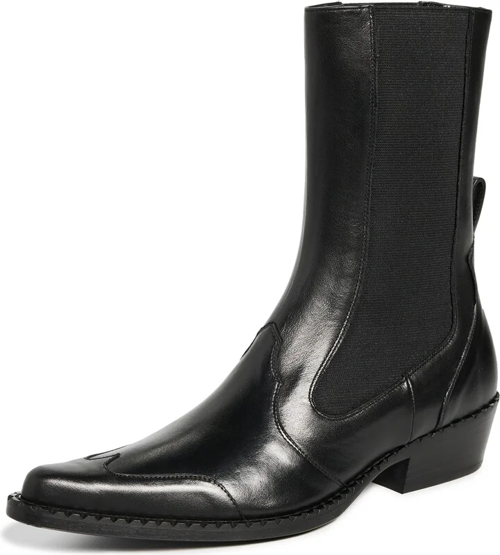 BY FAR Otis Black Nappa Leather Booties