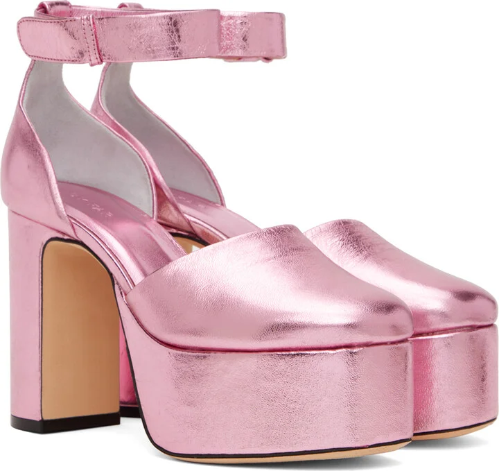 BY FAR Pink Barb Heels - Image 4