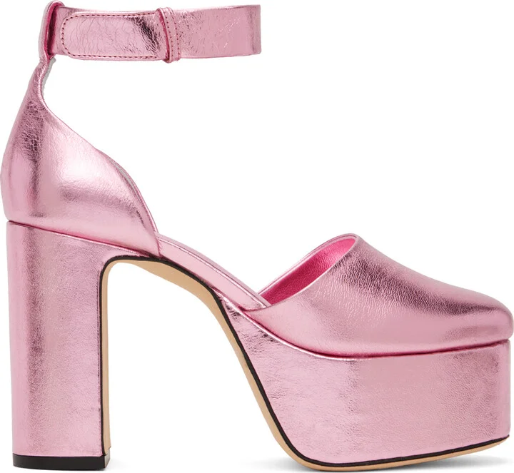 BY FAR Pink Barb Heels