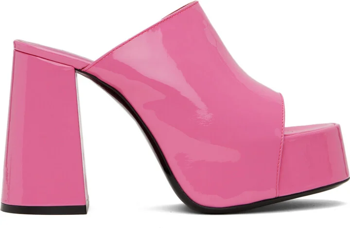 BY FAR Pink Brad Heeled Sandals