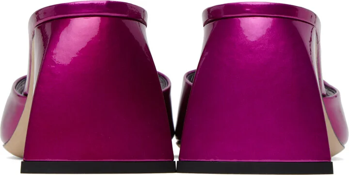 BY FAR Pink Romy Metallic Patent Leather Heeled Sandals - Image 2