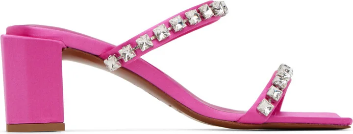 BY FAR Pink Tanya Heeled Sandals