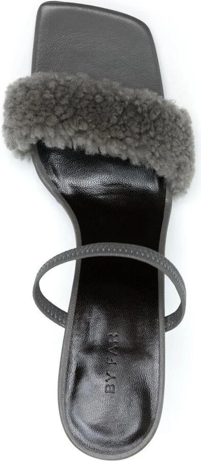 By Far Shearling Strap Open Toe Heels - Image 4