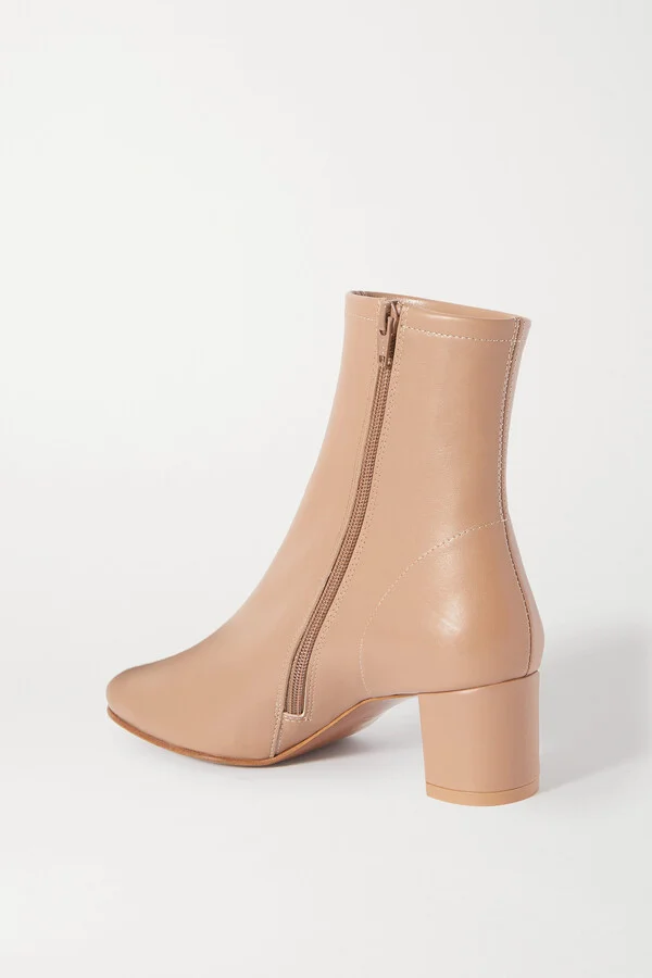 BY FAR - Sofia Leather Ankle Boots - Neutrals - Image 3