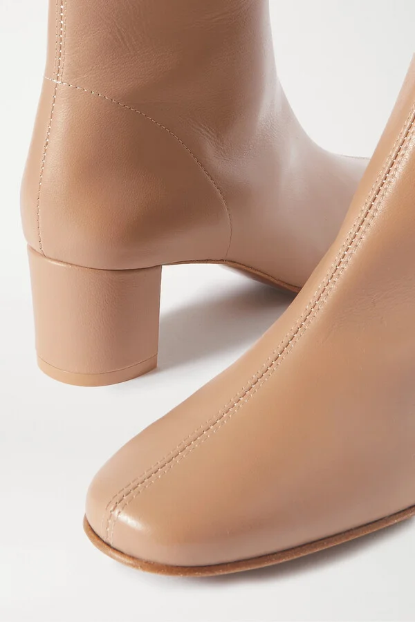 BY FAR - Sofia Leather Ankle Boots - Neutrals - Image 5