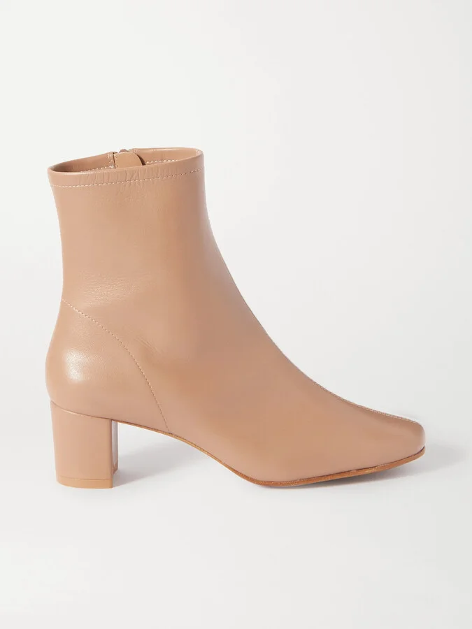 BY FAR - Sofia Leather Ankle Boots - Neutrals