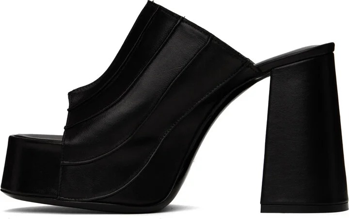 BY FAR SSENSE Exclusive Black Brad Heeled Sandals - Image 3