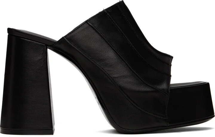 BY FAR SSENSE Exclusive Black Brad Heeled Sandals