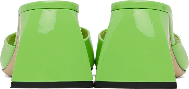 BY FAR SSENSE Exclusive Green Romy Mules - Image 2