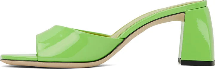 BY FAR SSENSE Exclusive Green Romy Mules - Image 3