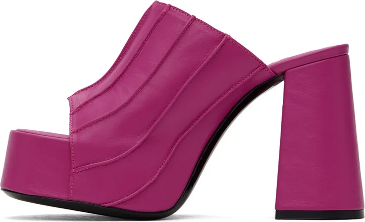 BY FAR SSENSE Exclusive Pink Brad Heeled Sandals - Image 3