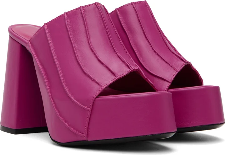 BY FAR SSENSE Exclusive Pink Brad Heeled Sandals - Image 4
