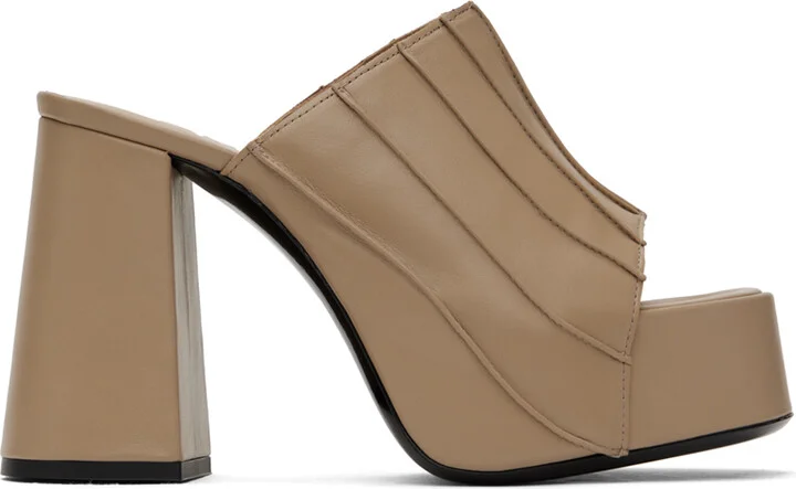 BY FAR SSENSE Exclusive Tan Brad Heeled Sandals