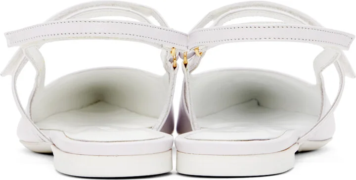BY FAR SSENSE Exclusive White Jess Ballerina Flats - Image 2