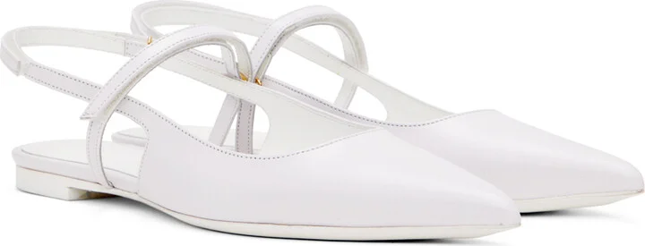 BY FAR SSENSE Exclusive White Jess Ballerina Flats - Image 4