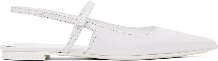 BY FAR SSENSE Exclusive White Jess Ballerina Flats