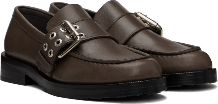 BY FAR SSENSE Work Capsule Brown Soho Loafers - Image 4
