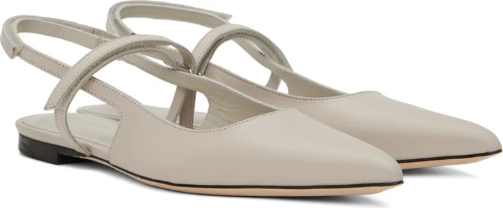 BY FAR SSENSE Work Capsule Gray Jess Ballerina Flats - Image 4