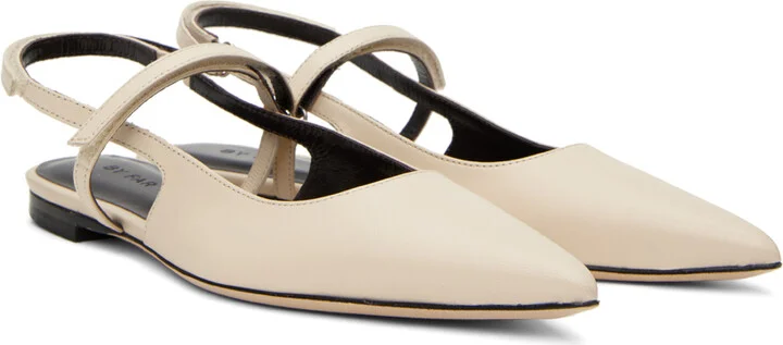 BY FAR SSENSE Work Capsule – Off-White Jess Ballerina Flats - Image 4