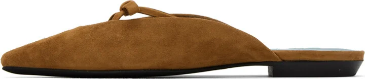 BY FAR Tan Finn Suede Leather Mules - Image 3
