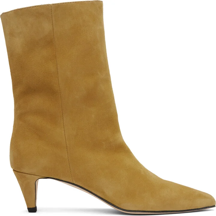 BY FAR Tan Lysander Kid Suede Leather Boots
