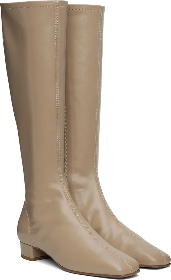 BY FAR Taupe Edie Tall Boots - Image 4