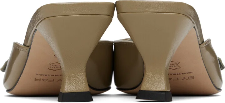 BY FAR Taupe Evelyn Glossed Nappa Leather Heels - Image 2