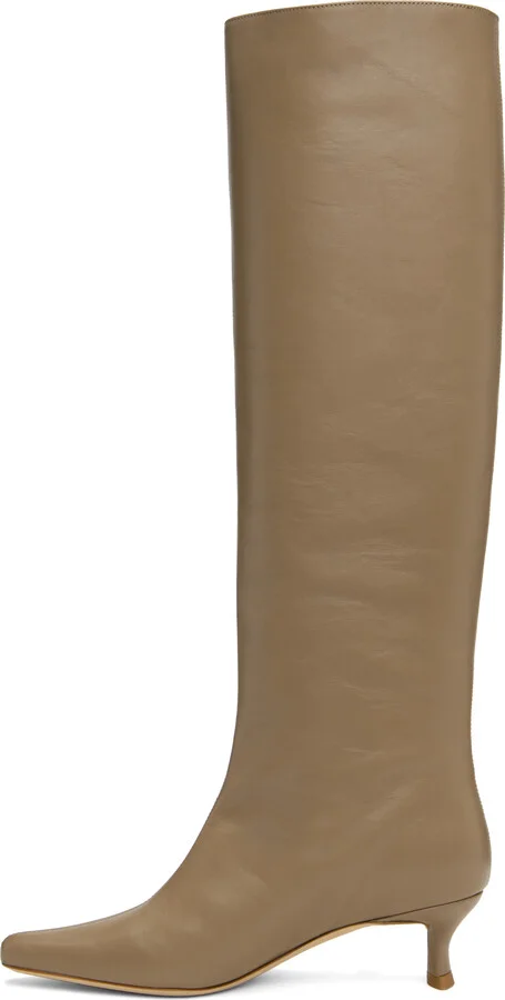 BY FAR Taupe Kitten Stevie 42 Tall Boots - Image 3