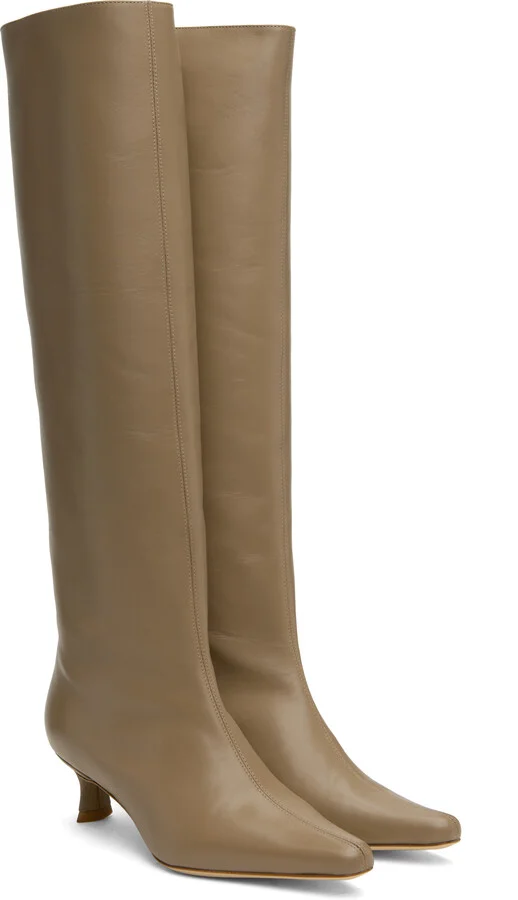 BY FAR Taupe Kitten Stevie 42 Tall Boots - Image 4