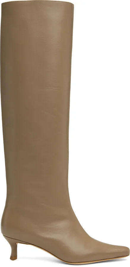 BY FAR Taupe Kitten Stevie 42 Tall Boots