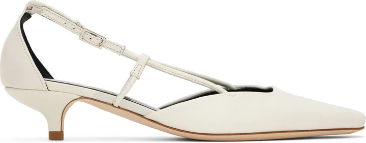 BY FAR White Francine Heels