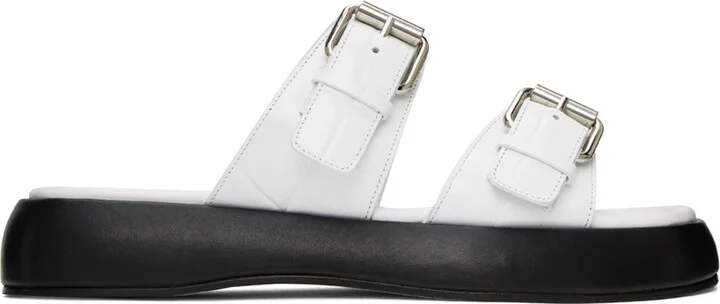 BY FAR White Wyatt Sandals