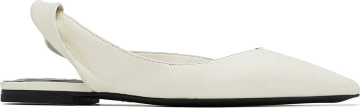 BY FAR White Yasha Flats