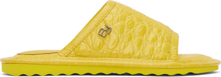 BY FAR Yellow Ari Slides