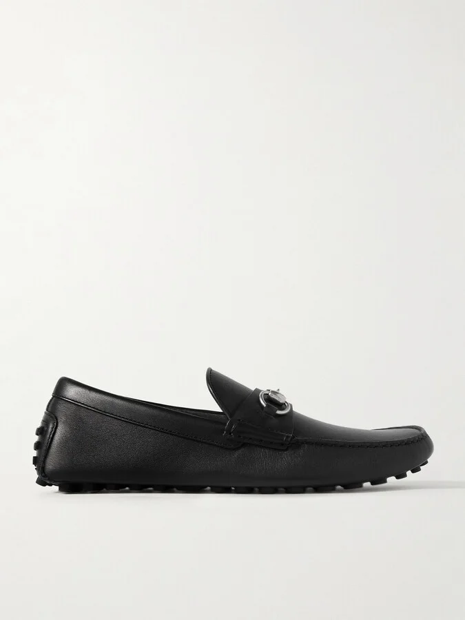 Byorn Horsebit-Embellished Leather Driving Shoes