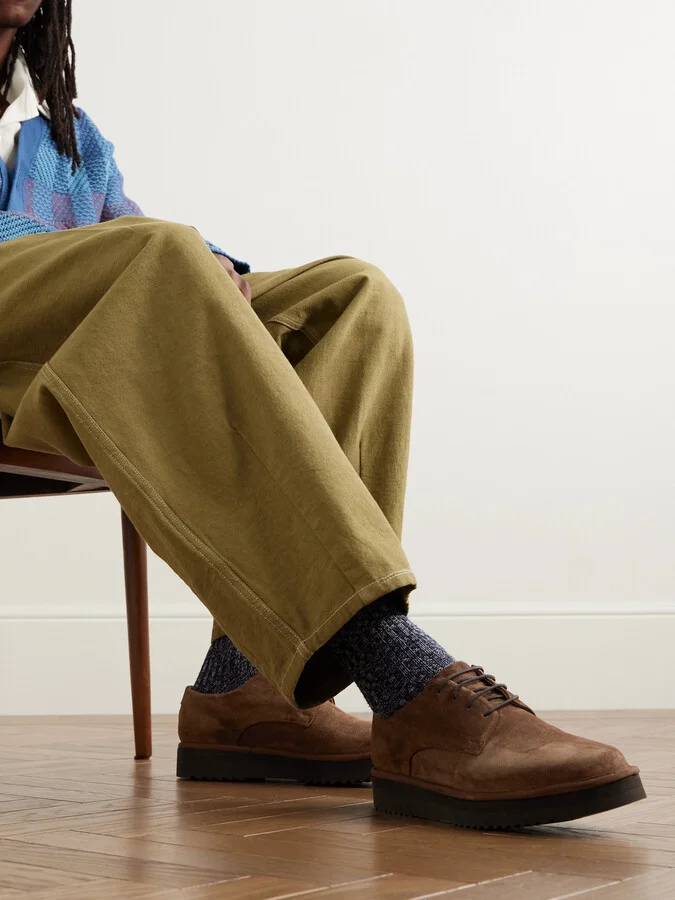 Byron Webbing-Trimmed Suede Derby Shoes - Image 2