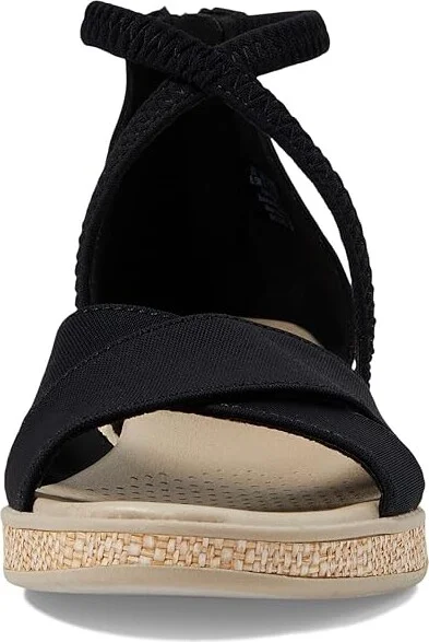 Bzees Bali Sand Strappy Wedge Sandals Women's Sandals Black : 9.5 W, Textile - Image 2