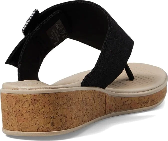Bzees Bay Wedge Sandals Women's Sandals Black : 8.5 M, Synthetic/Textile - Image 4