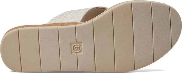 Bzees Bay Wedge Sandals Women's Sandals Natural Beige : 7.5 W, Textile - Image 3