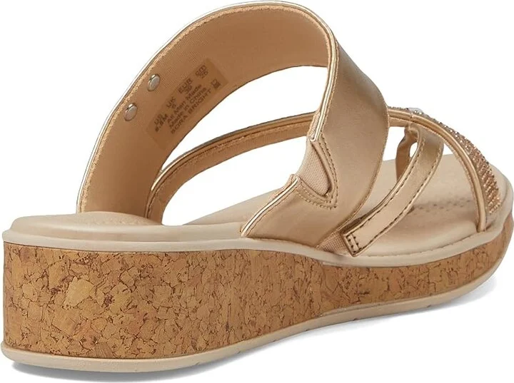 Bzees Bora Bright Wedge Sandals Women's Sandals Gold Metallic : 10 M, Synthetic - Image 4