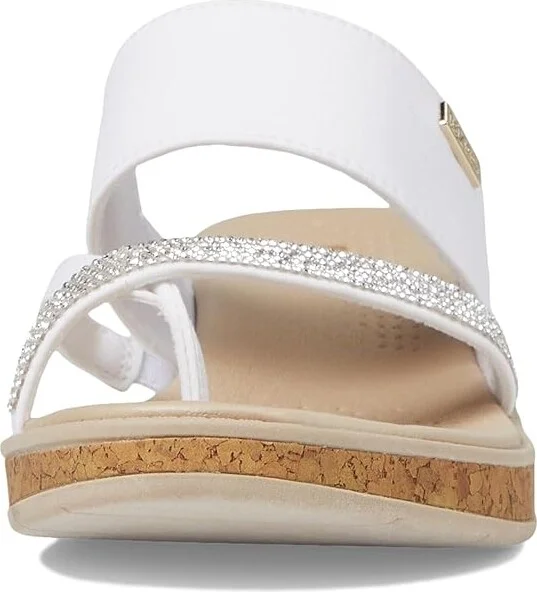 Bzees Bora Bright Wedge Sandals Women's Sandals White : 7.5 M, Leather/Synthetic - Image 2