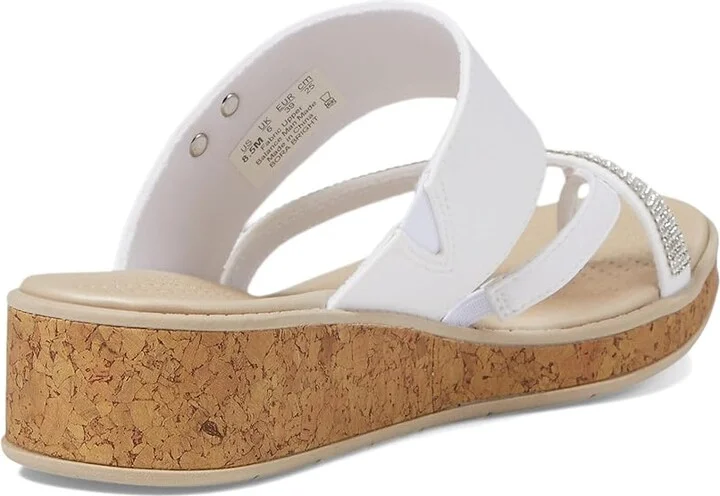 Bzees Bora Bright Wedge Sandals Women's Sandals White : 7.5 M, Leather/Synthetic - Image 4