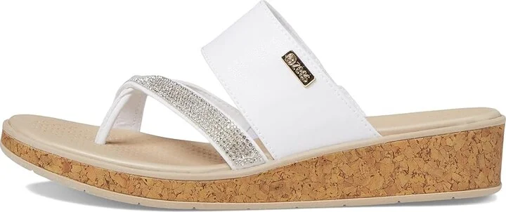 Bzees Bora Bright Wedge Sandals Women's Sandals White : 7.5 M, Leather/Synthetic - Image 5